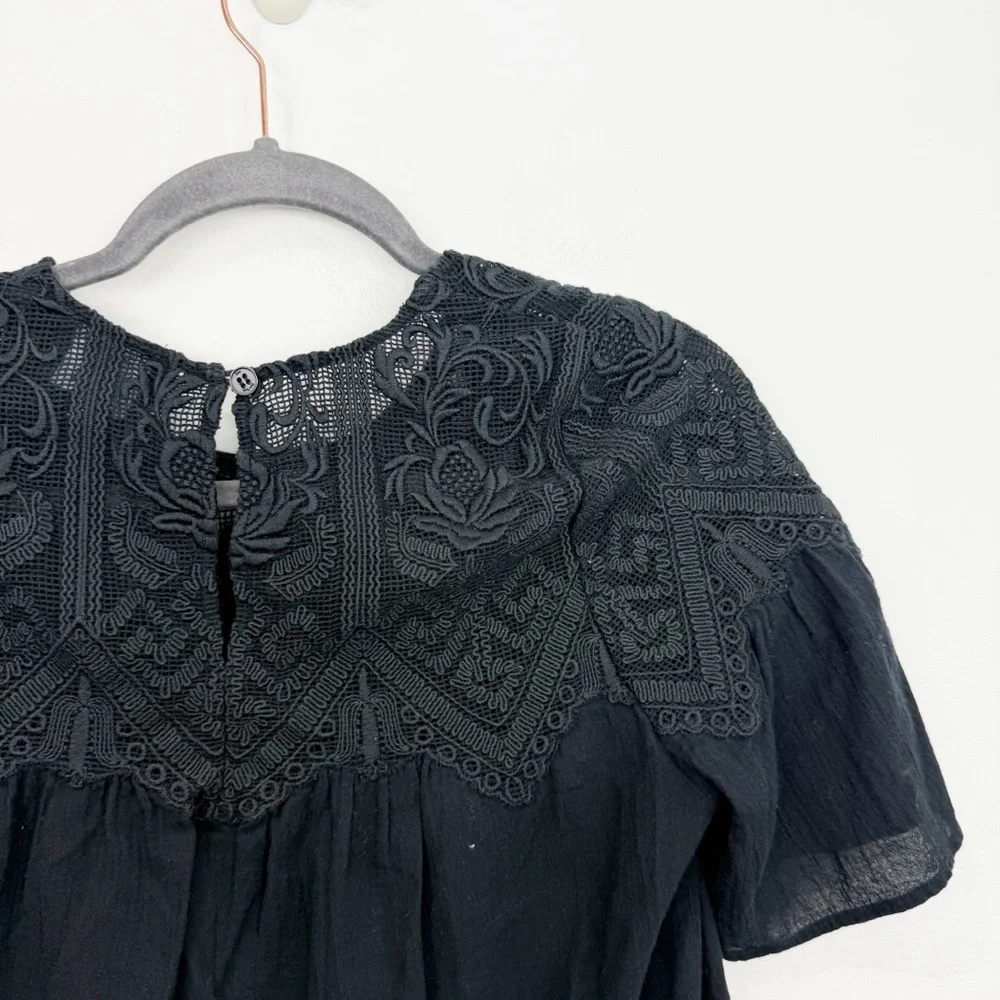Sea XO Barneys New York Black Short Sleeve Blouse Size 6 - Picture 6 of 6